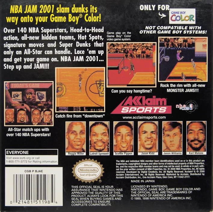 NBA Jam 2001 — Box back