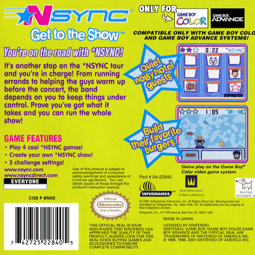 NSYNC : Get to the Show — Box back