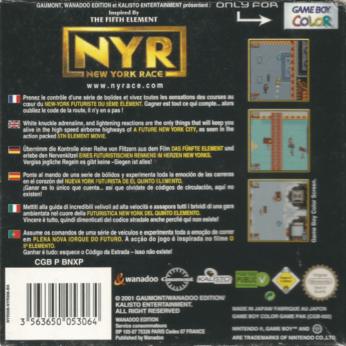 N.Y. Race — Box back