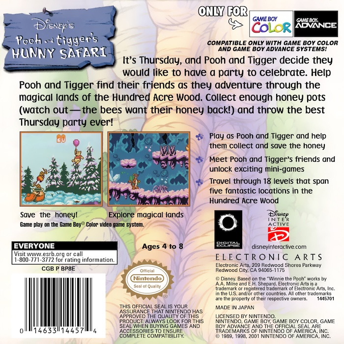 Pooh and Tigger's Hunny Safari — Box back