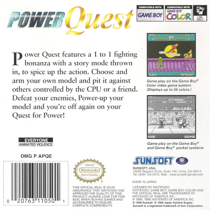 Power Quest — Box back