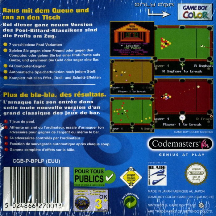 Pro Pool — Box back