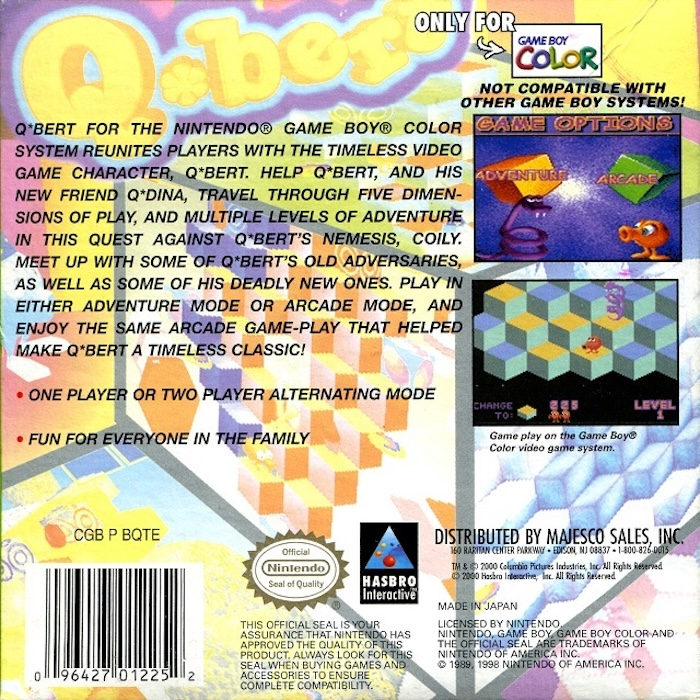 Q*bert — Box back