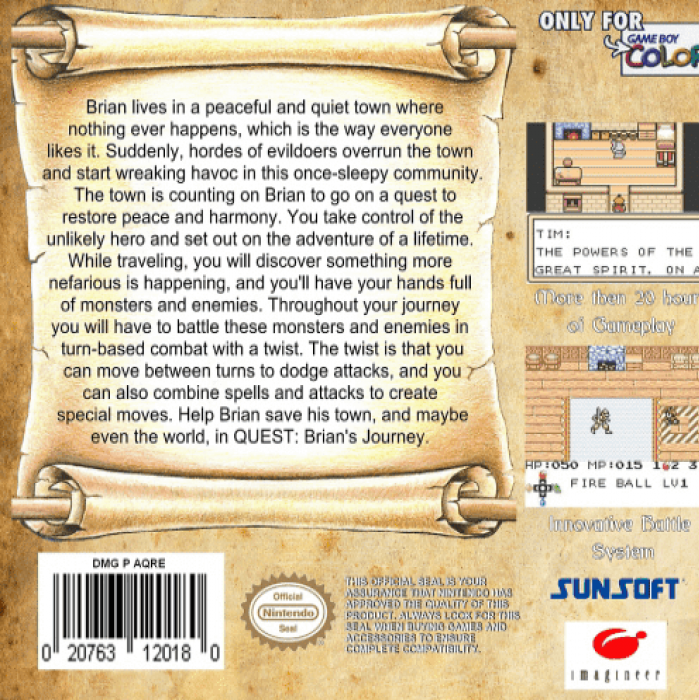 Quest : Brian's Journey — Box back
