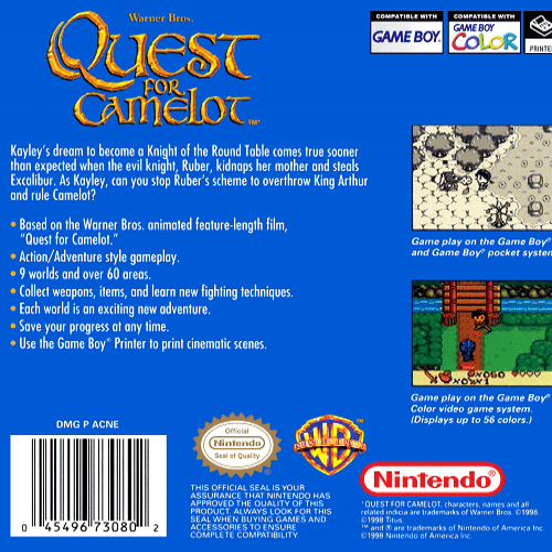 Quest for Camelot — Box back