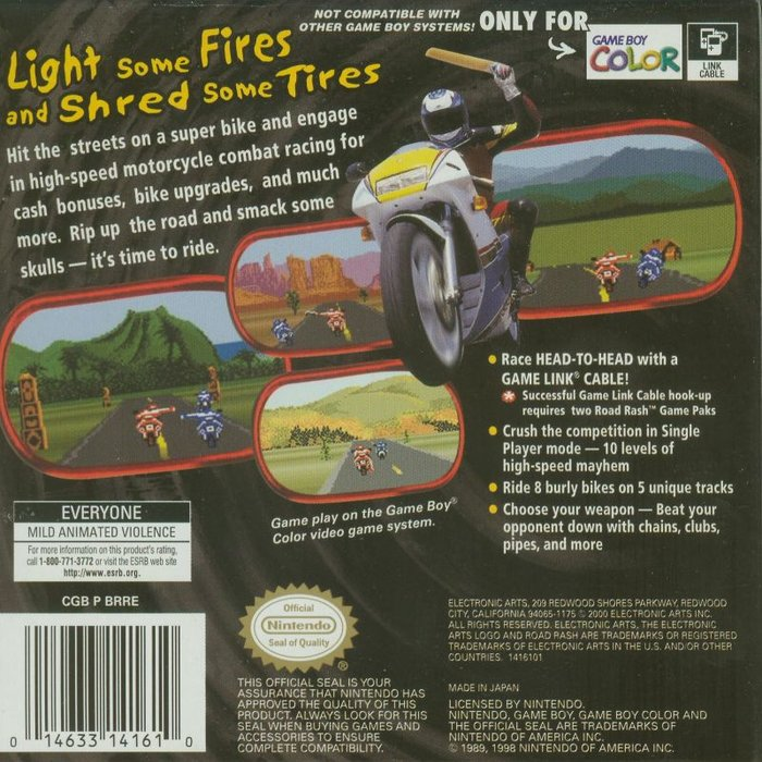 Road Rash — Box back