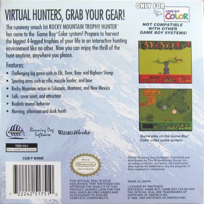 Rocky Mountain Trophy Hunter — Box back