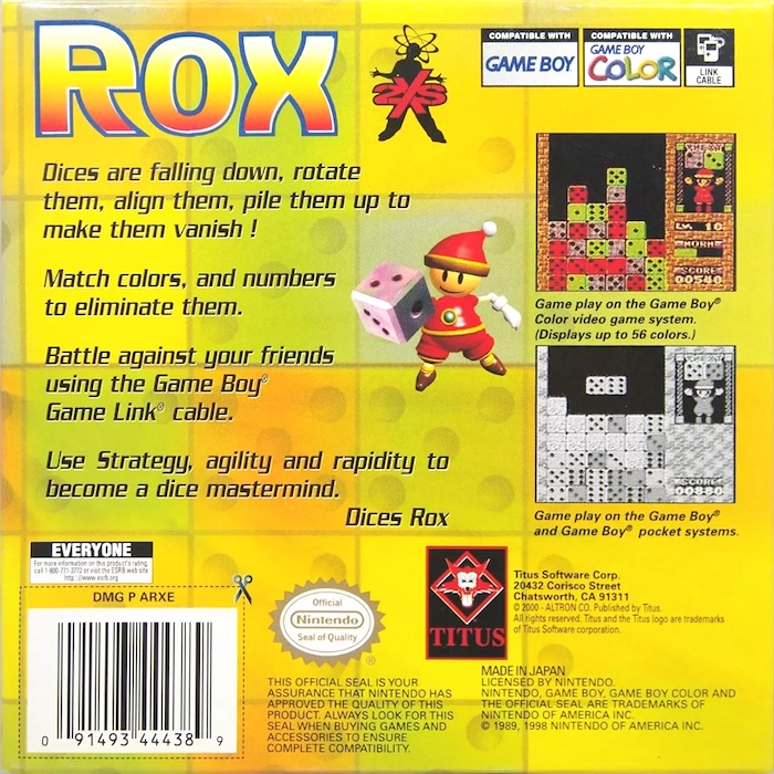 Rox — Box back