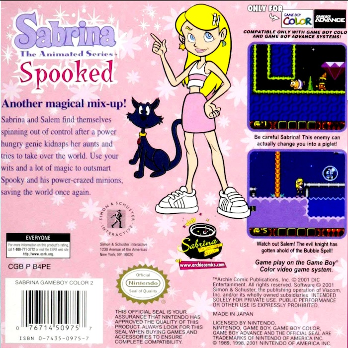 Sabrina : The Animated Series, Spooked! — Box back