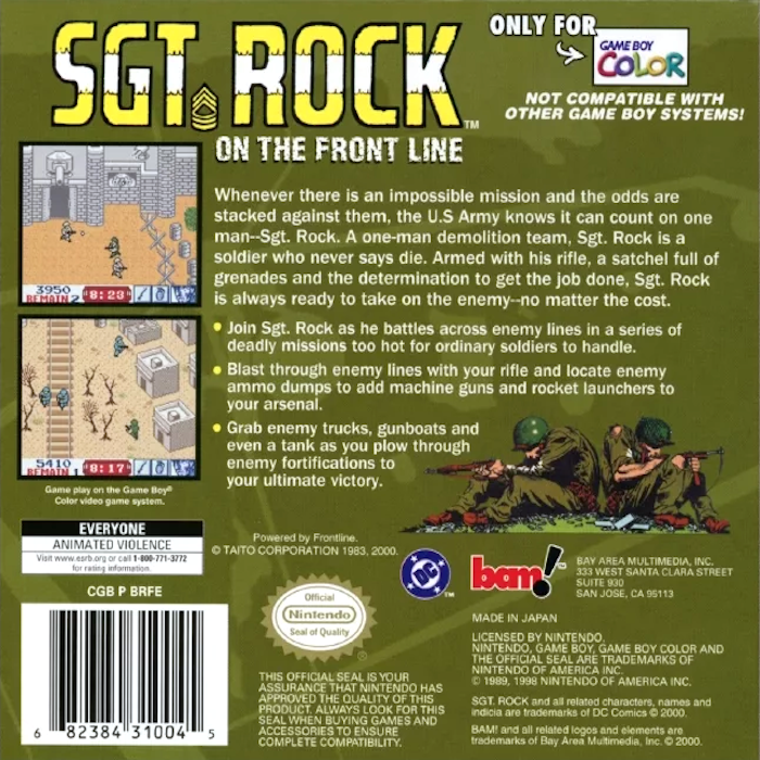 Sgt. Rock : On the Frontline — Box back