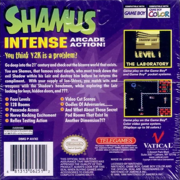 Shamus — Box back