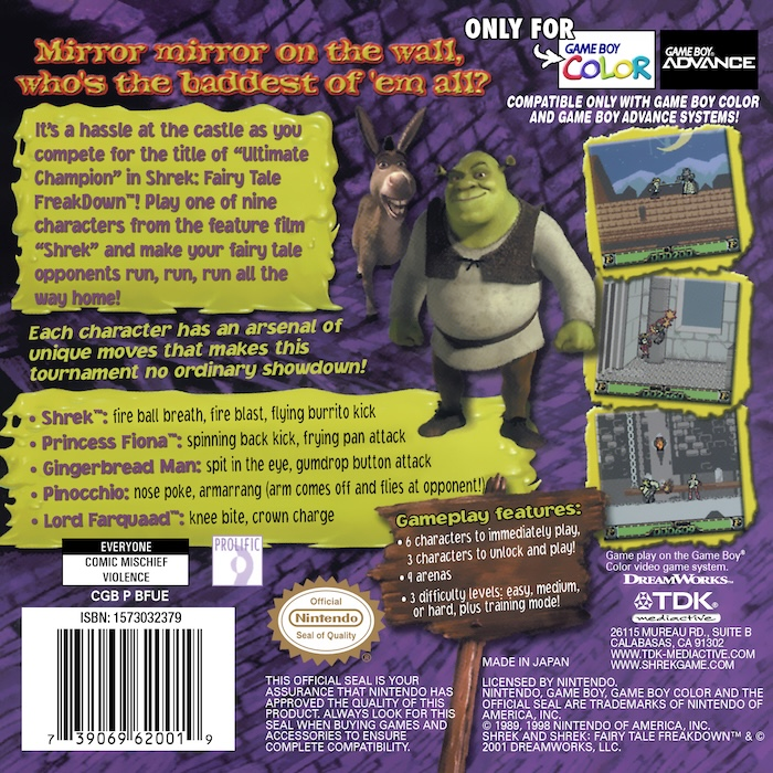 Shrek: Fairy Tale Freakdown — Box back