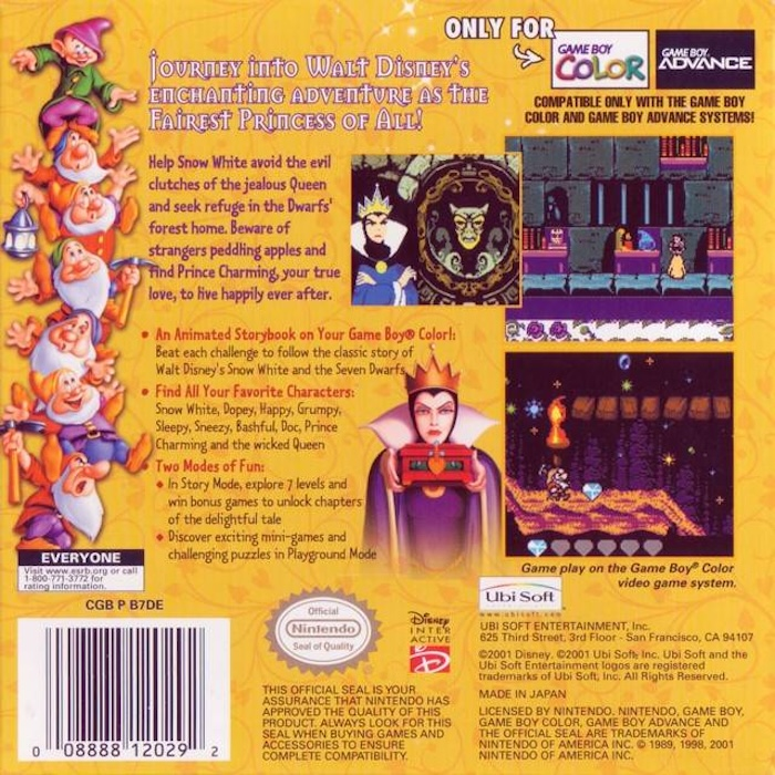 Snow White and the Seven Dwarfs — Box back