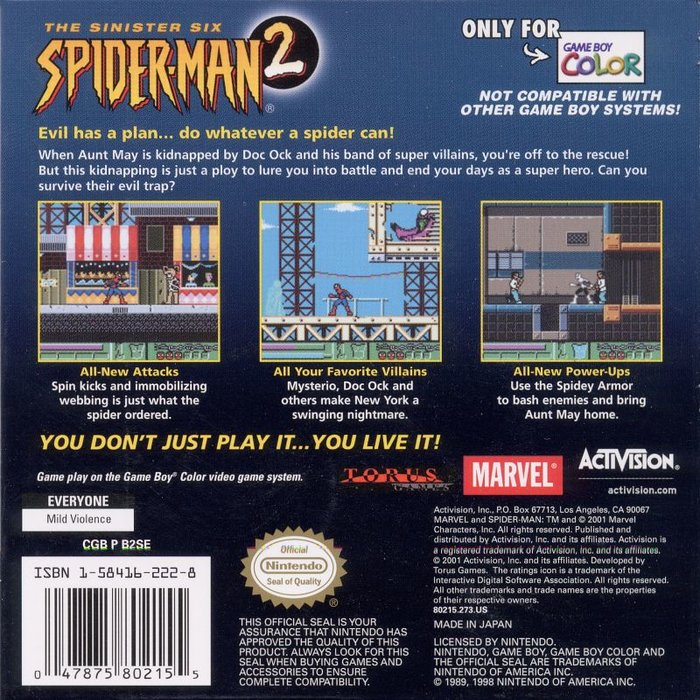 Spider-Man 2: The Sinister Six — Box back