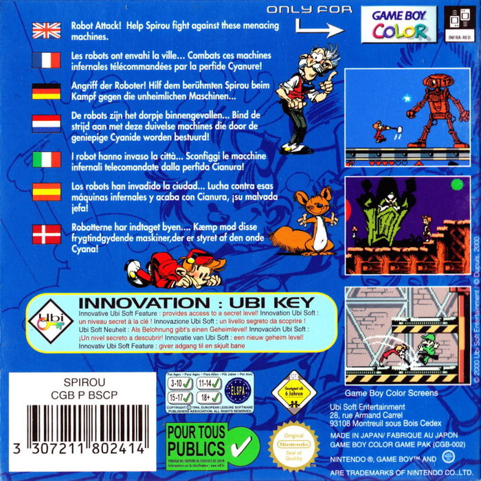 Spirou Robbedoes : The Robot Invasion — Box back