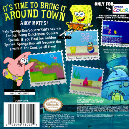 SpongeBob SquarePants : Legend of the Lost Spatula — Box back