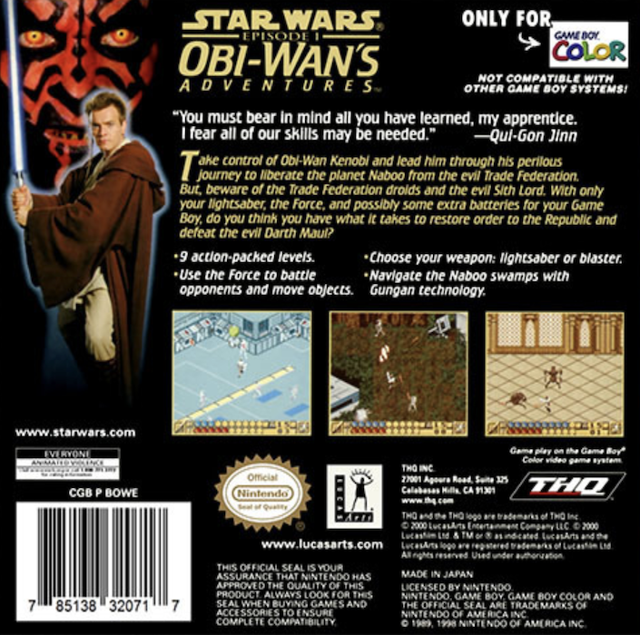 Star Wars: Episode I - Obi-Wan's Adventures — Box back