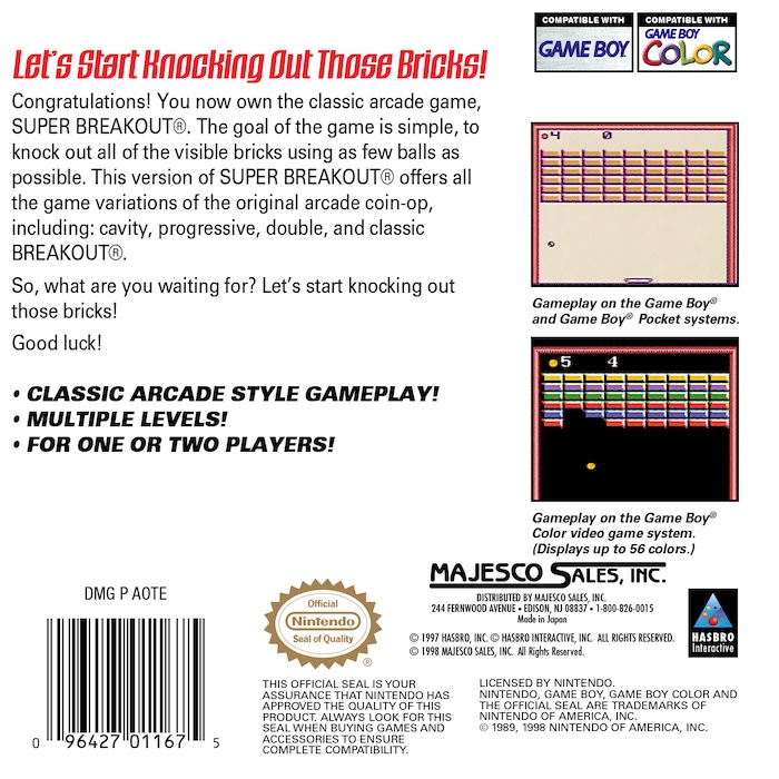 Super Breakout! — Box back