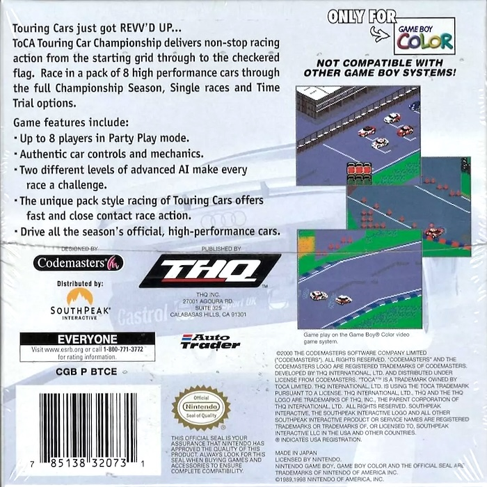 TOCA Touring Car Championship — Box back