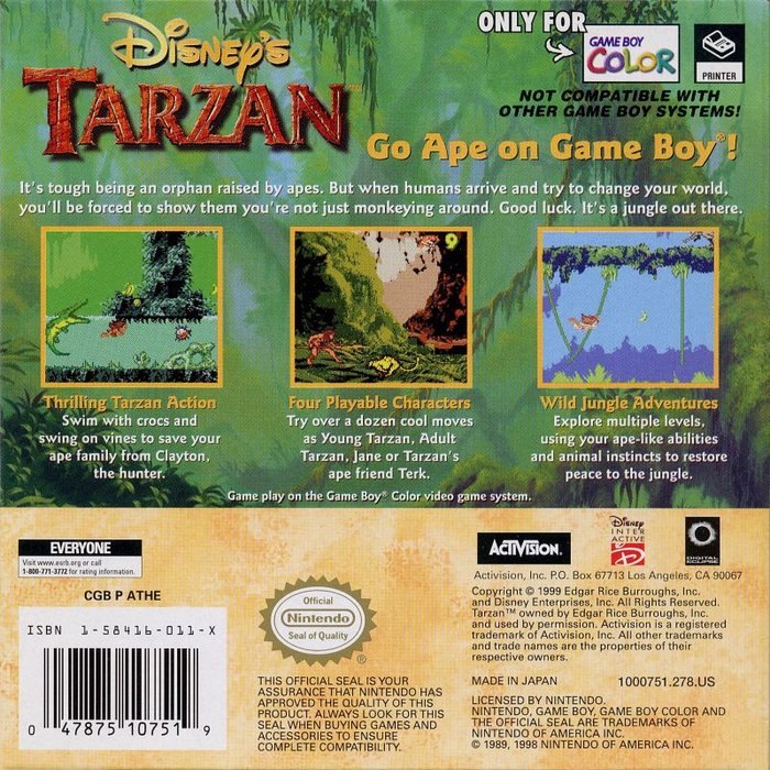 Tarzan — Box back