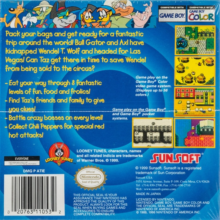 Tasmanian Devil : Munching Madness — Box back