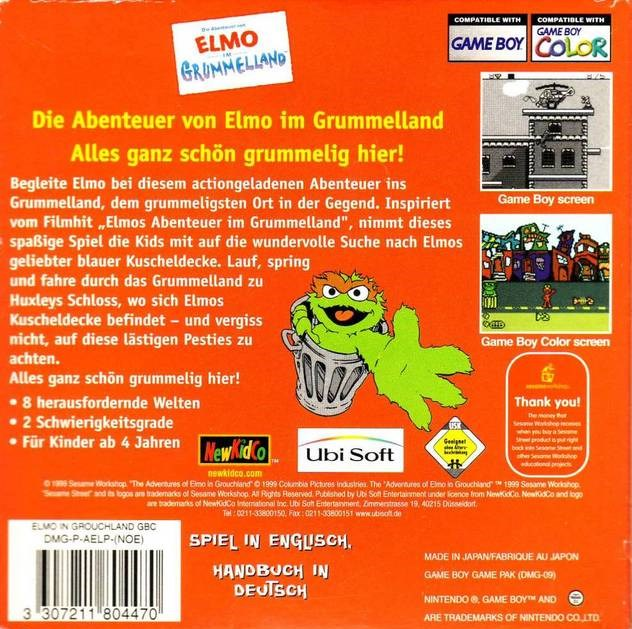 The Adventures of Elmo in Grouchland — Box back
