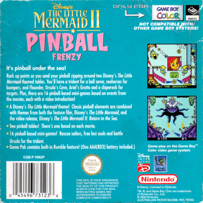 The Little Mermaid II : Pinball Frenzy — Box back