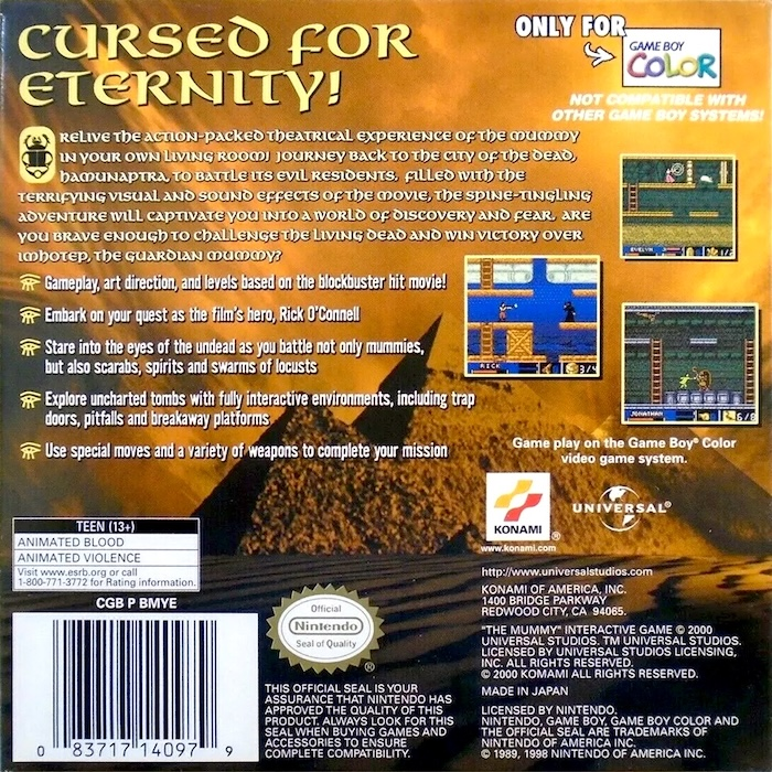 The Mummy — Box back
