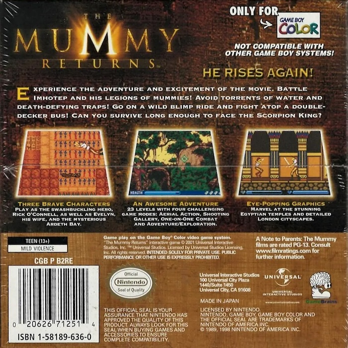 The Mummy Returns — Box back