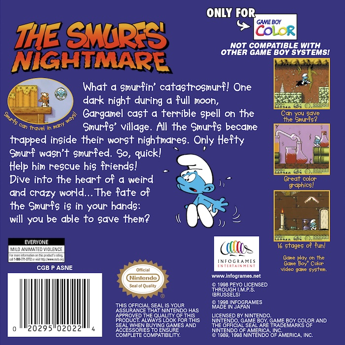 The Smurfs' Nightmare — Box back