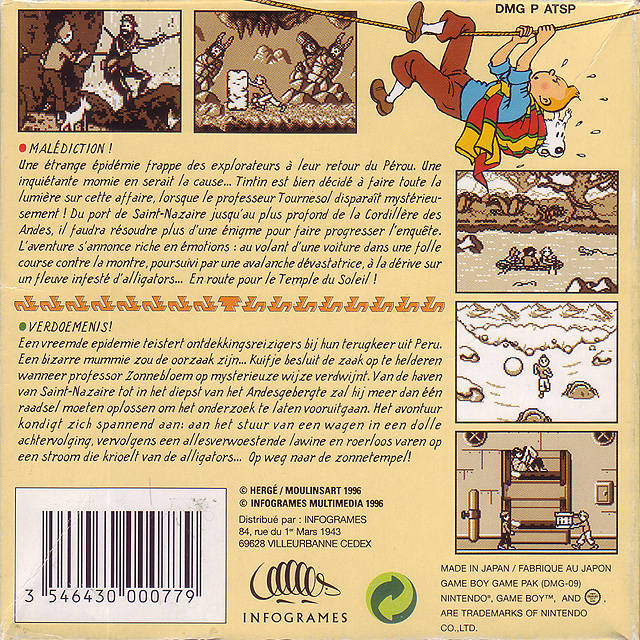 Tintin : Prisoners of the Sun — Box back