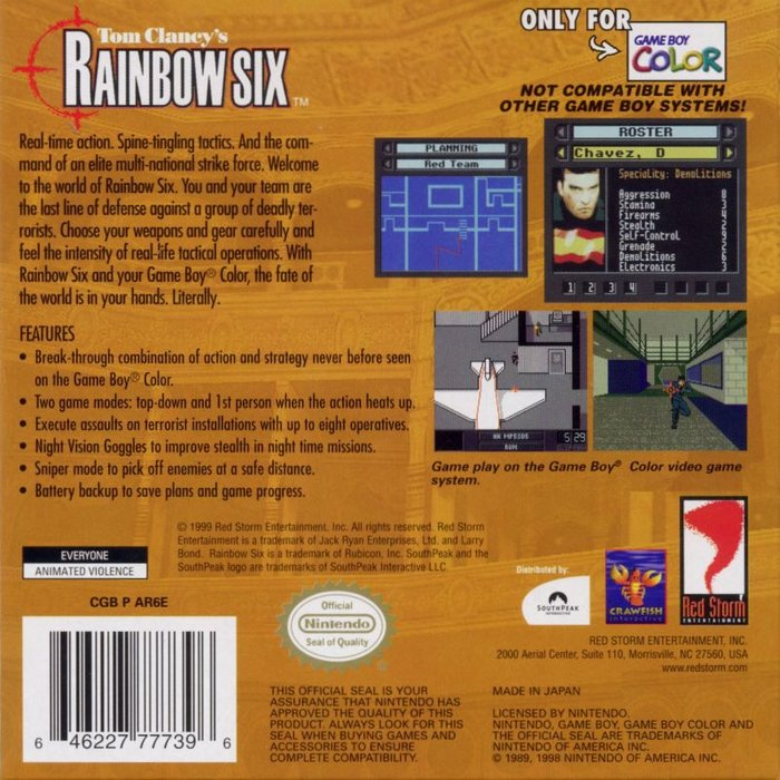 Tom Clancy's Rainbow Six — Box back