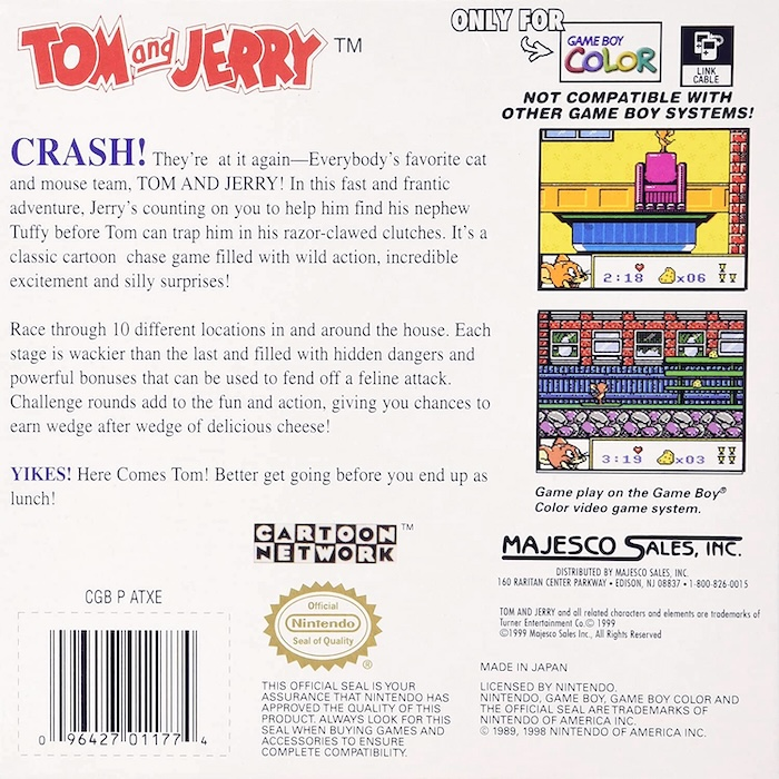 Tom & Jerry — Box back