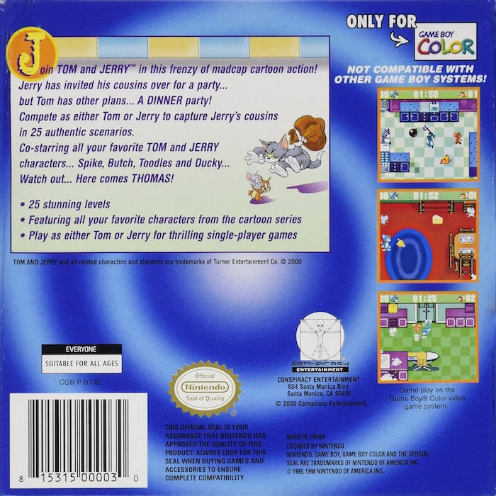 Tom and Jerry: Mouse Hunt — Box back