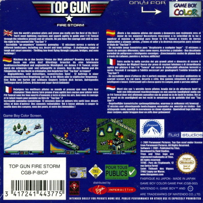 Top Gun: Firestorm — Box back