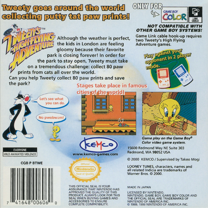 Tweety Sekai Isshuu: 80-Hiki no Sagase — Box back