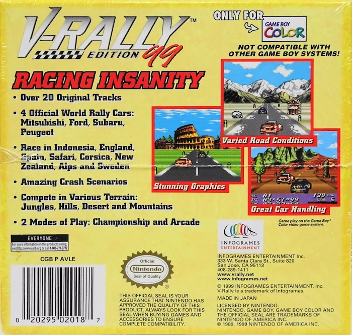 V-Rally : Edition 99 — Box back
