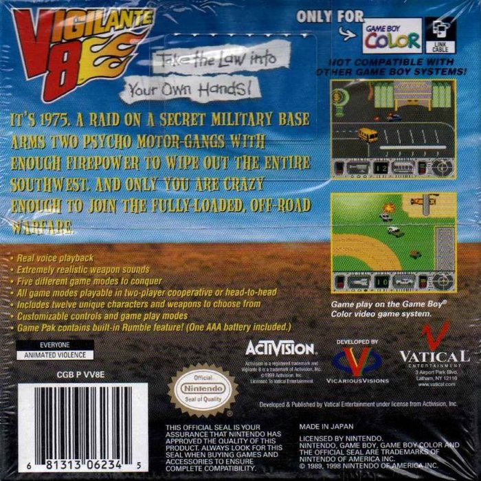 Vigilante 8 — Box back