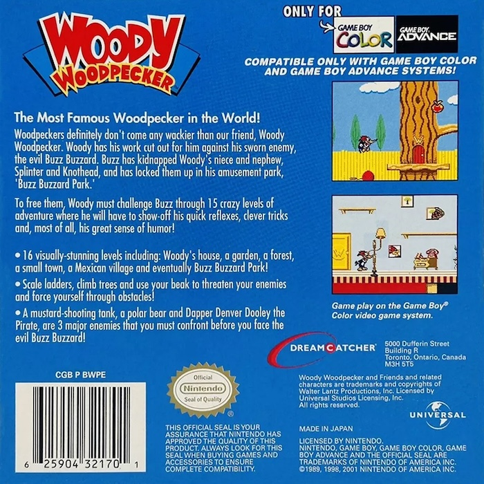 Woody Woodpecker — Box back