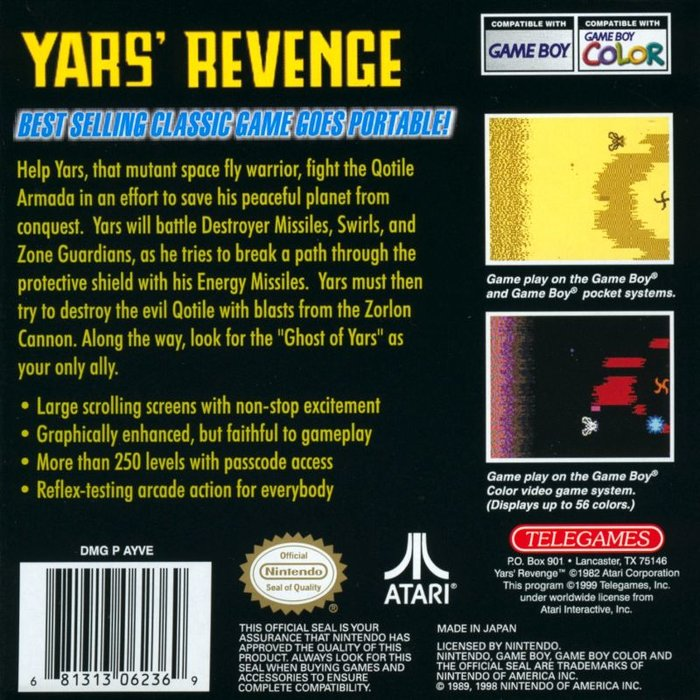 Yars' Revenge — Box back