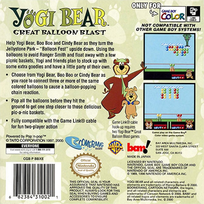 Yogi Bear : Great Balloon Blast — Box back