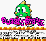 Classic Bubble Bobble — Title screen