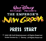 Disney's The Emperor's New Groove — Title screen