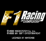 F1 Racing Championship — Title screen
