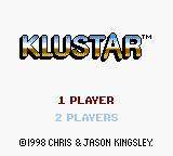 Klustar — Title screen