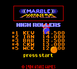 Marble Madness — Title screen