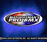 Mat Hoffman's Pro BMX — Title screen