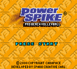 Power Spike : Pro Beach Volleyball — Title screen