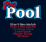 Pro Pool — Title screen
