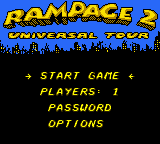 Rampage 2: Universal Tour — Title screen